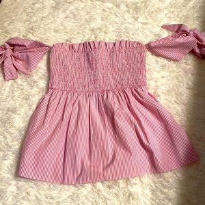 Poplin off the shoulder top